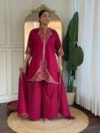 DESIGNER CHANDERI EMBROIDERY WORK TOP PALAZZO WITH DUPATTA RANI
