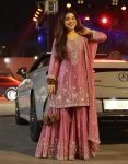 DESIGNER FENDY SILK EMBROIDERY SEQUENCE WORK TOP PALAZZO WITH DUPATTA PINK