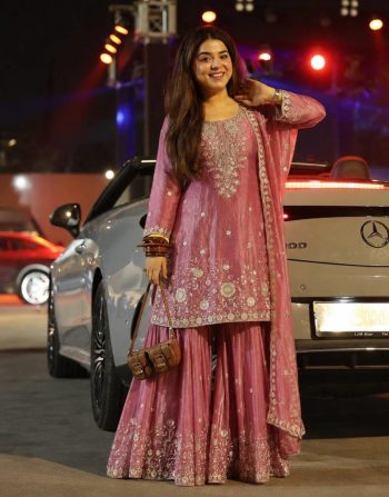 DESIGNER FENDY SILK EMBROIDERY SEQUENCE WORK TOP PALAZZO WITH DUPATTA PINK