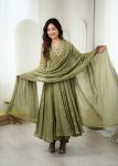DESIGNER GEORGETTE EMBROIDERY WORK GOWN BOTTOM WITH DUPATTA PISTA