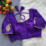 DESIGNER MALAI SATIN HAND WORK STITCHED BLOUSE PURPLE