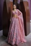 DESIGNER THAI SILK SEQUENCE , DORI & THREAD WORK LEHENGA CHOLI WITH DUPATTA PINK