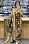 FANCY COTTON PRINTED WORK TOP BOTTOM WITH DUPATTA MEHNDI