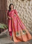 FANCY FRENCH CREPE DIGITAL PRINT WORK TOP BOTTOM WITH DUPATTA GAJARI