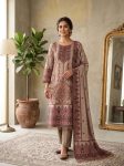 FANCY POLLY RAYON DIGITAL PRINT WORK TOP BOTTOM WITH DUPATTA CREAM