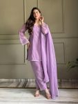 FANCY VYOM CRUNCHY SILK ZARDOSI WITH LACE WORK TOP PATIYALA WITH DUPATTA PURPLE