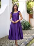 GEORGEOUS RANGOLI SILK MAGGAM WORK GOWN PURPLE