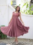 GEORGEOUS RANGOLI SILK MAGGAM WORK GOWN PINK