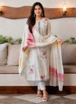 MODERN COTTON DIGITAL PRINT WORK TOP BOTTOM WITH DUPATTA OFF WHITE