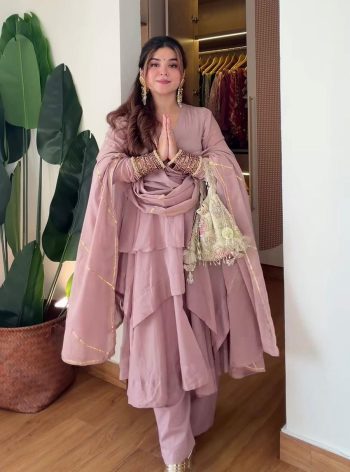 MODERN MUL CHANDERI PLAIN TOP BOTTOM WITH DUPATTA PINK
