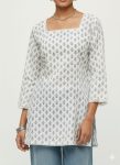 MODERN RAYON PRINT WORK TOP WHITE
