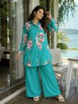 NEW ARRIVAL BUTTER SILK DIGITAL PRINT WORK CO-ORD SET RAMA