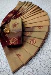 NEW ARRIVAL KUBERA PATTU SILK WEAVING ZARI WORK SAREE WITH UNSTITCHED BLOUSE CREAM AND MAROON