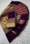 NEW ARRIVAL KUBERA PATTU SILK WEAVING ZARI WORK SAREE WITH UNSTITCHED BLOUSE CREAM AND WINE