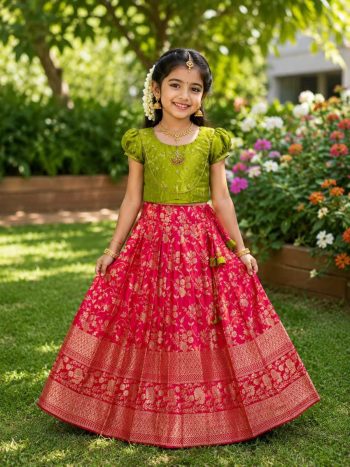 NEW ARRIVAL MONO SILK MAGGAM WORK LEHENGA CHOLI SET RANI
