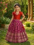NEW ARRIVAL MONO SILK MAGGAM WORK LEHENGA CHOLI SET PINK