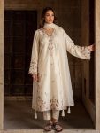 NEW ARRIVAL ROMAN GLASS EMBROIDERY 3 MM SEQUENCE WORK TOP BOTTOM WITH DUPATTA OFF WHITE