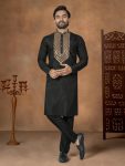 NEW ARRIVAL SILK EMBROIDERY WORK ONLY KURTA BLACK