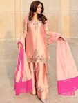 RICH LOOK DEVSENA SILK EMBROIDERY AND SEQUENCE WORK TOP PATIYALA WITH DUPATTA BABY PINK