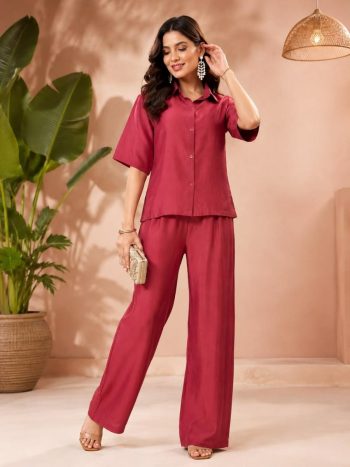 RICH LOOK RADO CRUSH VISCOSE PLAIN CO-ORD SET RANI