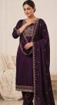 RICH LOOK RAYON EMBROIDERY WORK TOP BOTTOM WITH DUPATTA WINE