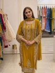 TRENDING FAUX GEORGETTE EMBROIDERY SEQUENCE WORK TOP PALAZZO WITH DUPATTA FESTIVE WEAR WHOLESALE PRICE ETHNIC GARMENT (13)
