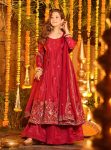 TRENDING FRENCH CREPE FLORAL MOTIF THREAD EMBROIDERY WORK GOWN PALAZZO WITH DUPATTA RANI