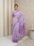 TRENDING MUGA COTTON RESHAM WEAVING TRADITIONAL PENCIL ART WORK SAREE WITH UNSTITCHED BLOUSE LAVENDER