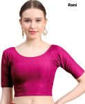 NEW ARRIVAL DOBBY COTTON LYCRA SELF DOTTED WORK STITCHED BLOUSE RANI