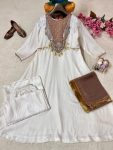 13MODERN ROMAN GLASS SEQUENCE AND ZARI WORK WITH FANCY LATKAN & HANDWORK LACE WORK GOWN BOTTOM WITH DUPATTA FESTIVE WEAR WHOLESALE PRICE ETHNIC GARMENT (19)