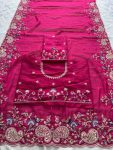 15DESIGNER TABBY SILK EMBROIDERY CUTWORK ARCO BORDER SAREE WITH UNSTITCHED BLOUSE WEDDING WEAR WHOLESALE PRICE ETHNIC GARMENT (31)