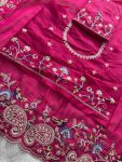 15DESIGNER TABBY SILK EMBROIDERY CUTWORK ARCO BORDER SAREE WITH UNSTITCHED BLOUSE WEDDING WEAR WHOLESALE PRICE ETHNIC GARMENT (31)