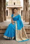 1NEW ARRIVAL PAITHANI SILK ZARI WEAVING WORK SAREE WITH UNSTITCHED BLOUSE FESTIVE WEAR WHOLESALE PRICE ETHNIC GARMENT (5)