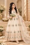 DESIGNER FENDY SILK EMBROIDERY THREDS & ZARI SEQUENCE WORK KID'S GOWN BOTTOM WITH DUPATTA WHITE