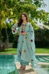 8RICH LOOK CHANDERI SILK EMBROIDERY WORK TOP BOTTOM WITH DUPATTA FESTIVE WEAR WHOLESALE PRICE ETHNIC GARMENT (10)