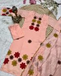 9RICH LOOK CHANDERI SILK EMBROIDERY WORK TOP BOTTOM WITH DUPATTA FESTIVE WEAR WHOLESALE PRICE ETHNIC GARMENT (4)