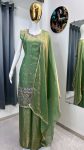 DESIGNER FENDY EMBROIDERY SEQUENCE WORK  TOP PALAZZO WITH DUPATTA GREEN