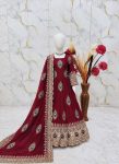 DESIGNER FENDY SILK EMBROIDERY THREDS & ZARI SEQUENCE WORK KID’S GOWN BOTTOM WITH DUPATTA WEDDING WEAR WHOLESALE PRICE ETHNIC GARMENT (2)