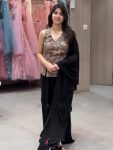 DESIGNER GEORGETTE EMBROIDERY SEQUENCE WORK TOP PALAZZO WITH DUPATTA BLACK