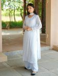 DESIGNER GEORGETTE EMBROIDERY WORK TOP PALAZZO WITH DUPATTA SKY
