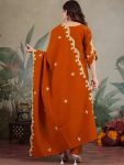 DESIGNER SLUB COTTON EMBROIDERY WORK TOP BOTTOM WITH DUPATTA FESTIVE WEAR WHOLESALE PRICE ETHNIC GARMENT (13)