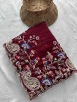 DESIGNER TABBY SILK EMBROIDERY CUTWORK ARCO BORDER SAREE WITH UNSTITCHED BLOUSE WEDDING WEAR WHOLESALE PRICE ETHNIC GARMENT (9)