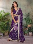 DESIGNER TONE AND EMBROIDERY WORK AND LACE BORDER SAREE WITH UNSTITCHED BLOUSE WEDDING WEAR WHOLESALE PRICE ETHNIC GARMENT (2)