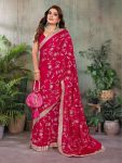 DESIGNER TONE AND EMBROIDERY WORK AND LACE BORDER SAREE WITH UNSTITCHED BLOUSE WEDDING WEAR WHOLESALE PRICE ETHNIC GARMENT (6)
