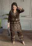 FABULOUS CHINON SILK  DIGITAL PRINT , HAND WORK AND FANCY LACE ATTACH CO - ORD SET CHIKU