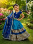 FABULOUS FAUX ZARI BORDER WORK KID’S LEHENGA CHOLI WITH DUPATTA RECEPTION WEAR WHOLESALE PRICE ETHNIC GARMENT (26)