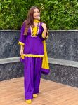 FANCY CHINON U-SHAPE LOOP WORK TOP BOTTOM WITH DUPATTA FESTIVE WEAR WHOLESALE PRICE ETHNIC GARMENT (2)