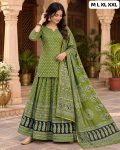 FASHIONABLE PREMIUM COTTON PRINT WORK TOP LEHENGA WITH DUPATTA RECEPTION WEAR WHOLESALE PRICE ETHNIC GARMENT (3)