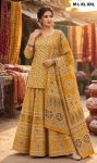 FASHIONABLE PREMIUM COTTON PRINT WORK TOP LEHENGA WITH DUPATTA RECEPTION WEAR WHOLESALE PRICE ETHNIC GARMENT (4)