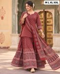 FASHIONABLE PREMIUM COTTON PRINT WORK TOP LEHENGA WITH DUPATTA RECEPTION WEAR WHOLESALE PRICE ETHNIC GARMENT (8)